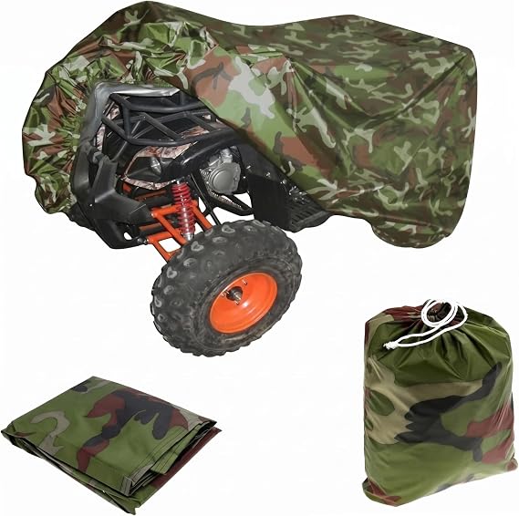 Atv Cover Waterproof Outdoor Heavy Duty, Double-Layer 4 Wheeler Cover Protection for All Season, Camouflage, XXL.