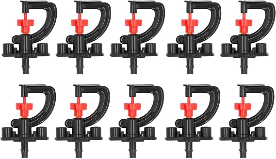 10 Set 360 Degree Rotating Micro Sprinkler Refraction Spray Nozzle, G Type Micro Nozzle, Watering Atomizing Nozzle, Irrigation Misting Pipe for Greenhouse