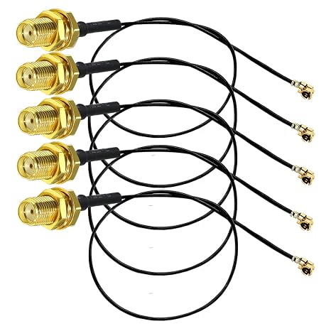 TUOLNK 5PCS IPX to SMA Female Extension Cable 50ohm Low Loss 30cm