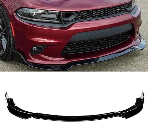 CARIG Charger Front Spoiler 2015-2023 Dodge Charger SRT Scat Pack ABS Glossy Black For Remodeling Only Front Lip Car Accessories