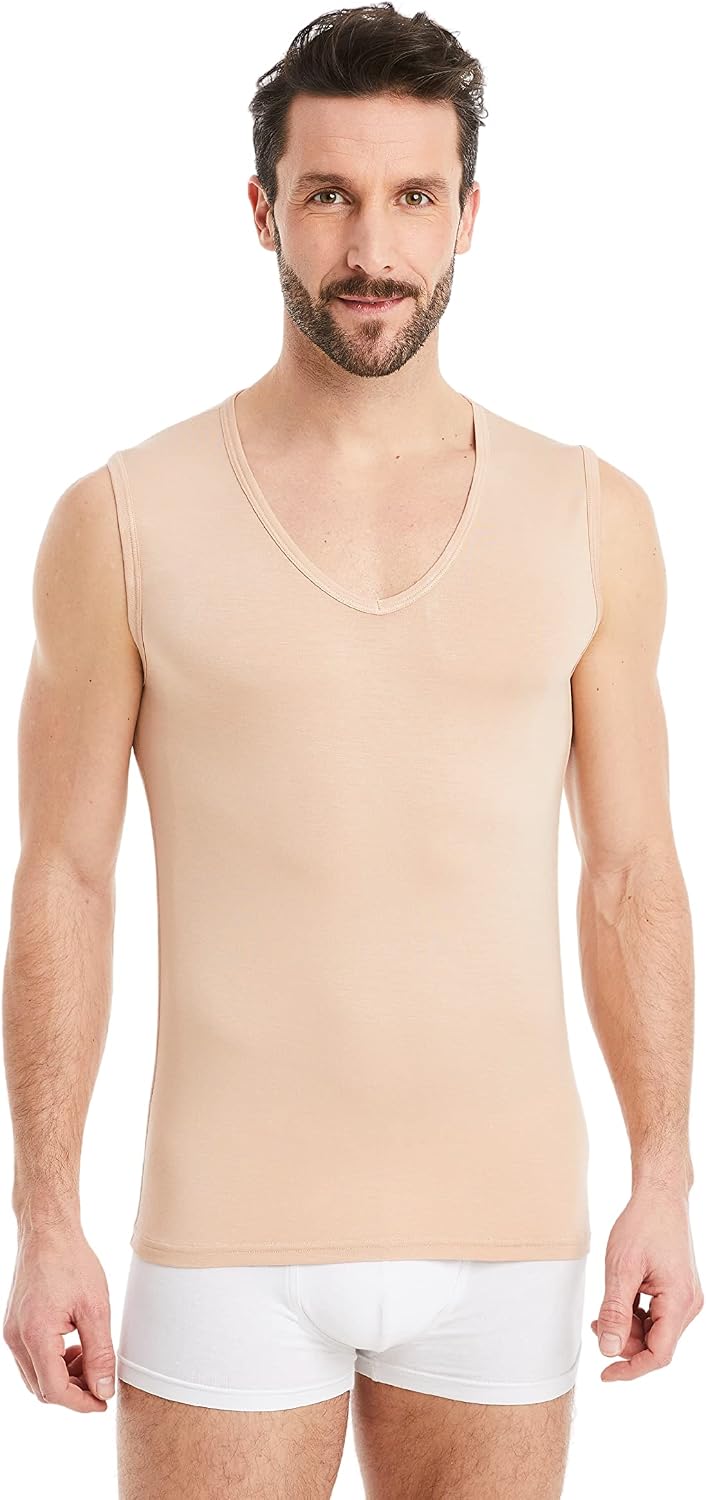 finn business vest mens sleeveless with v-neck – base shirt men made of original lenzing ® modal fabric – the perfect tank top under shirt and suit