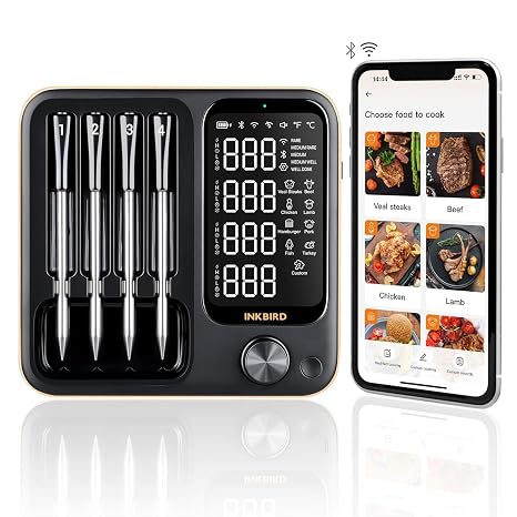 INKBIRD Wireless WiFi & Bluetooth Meat Thermometer with 4 Probes