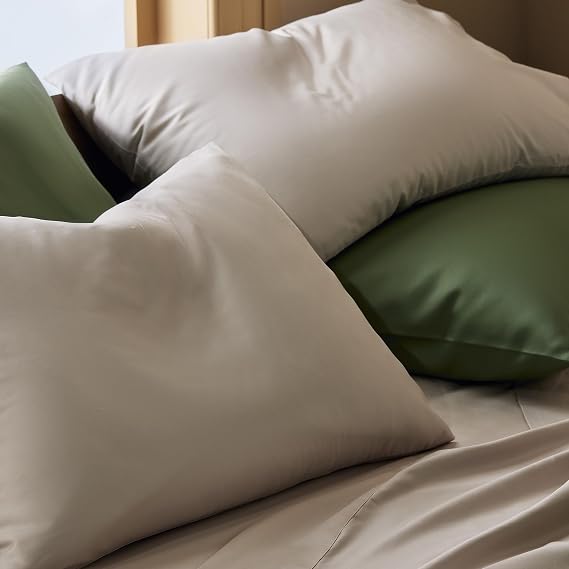 Brooklinen ラグジュアリー パーケール 枕カバー - 2枚セット ペブルの標準サイズ - 長繊維綿100%
