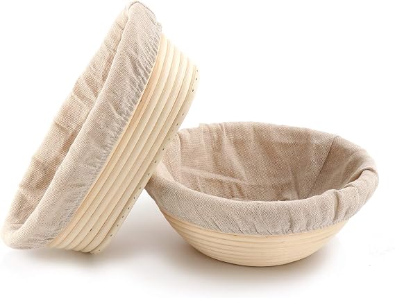 2 Pk Banneton Bread Proving Basket 8.6" Round 10" Oval Sourdough