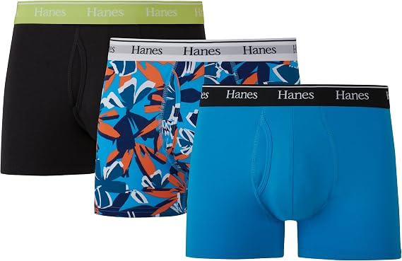 Hanes Men's Hanes Originals Men’s Boxer Briefs & Trunks, Stretch Cotton Moisture-wicking Underwear, Modern Fit Low Rise, Multipacks Boxer Briefs (pack of 3)