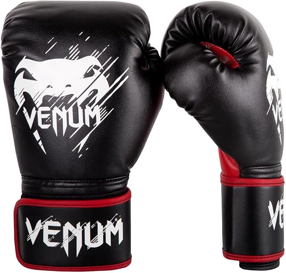 Venum Contender Kids Boxing Gloves - Black/Red - 8 oz
