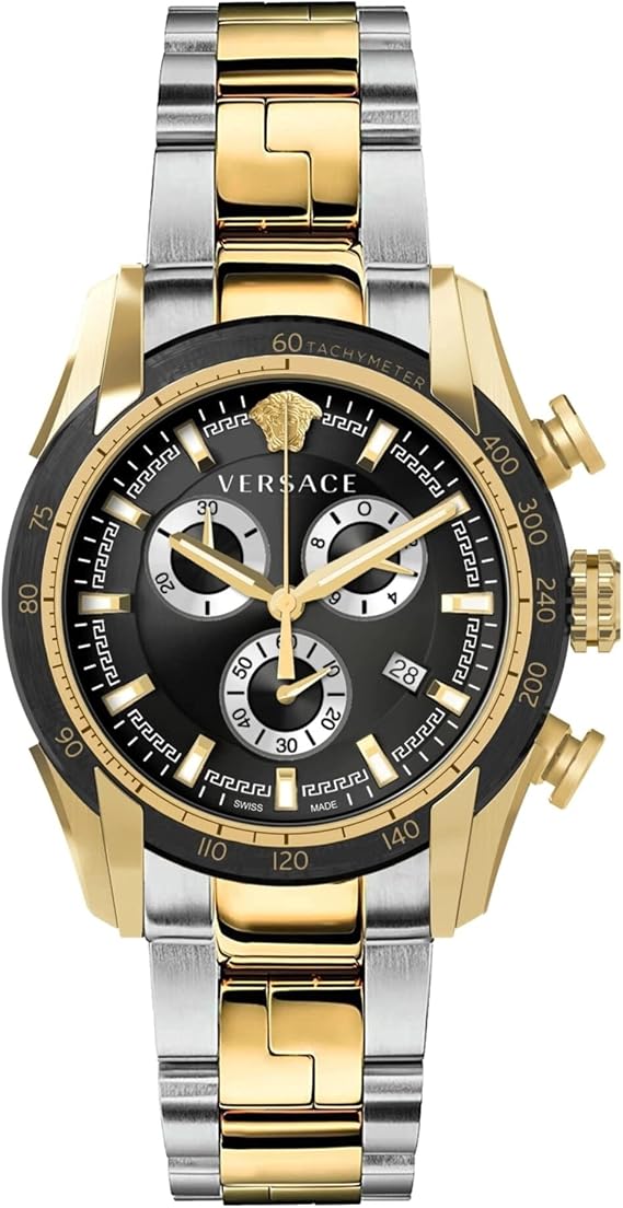 Versace VE2I00421 V-Ray Chronograph Analogue Wristwatch Model 44 mm 5ATM. Brand