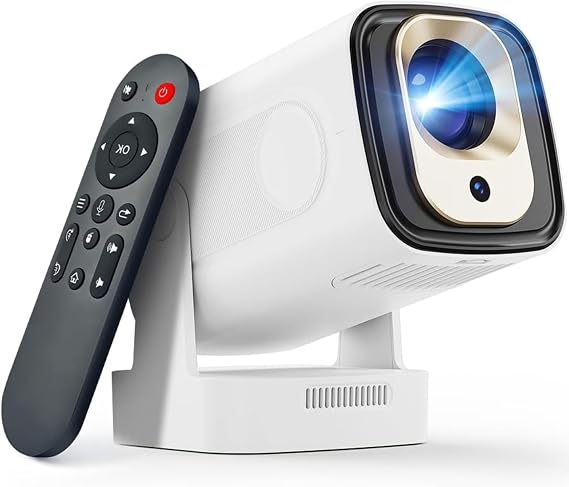 4K Projeksiyon Cihazı HY260 Pro, 1080P Full HD Görüntü Kalitesi, WiFi 6 Bluetooth 5, Dahili Hoparlör, 200 ANSI Lümen Parlaklık, Otomatik Odaklanma, 40"-130" Görüntü, Ev Ofis ve Bahçe İçin Projektör