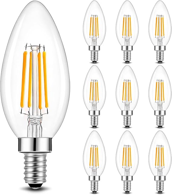6W LED E14 Candle Bulbs Dimmable Small Edison Screw Pack of 10 [Energy Class E]