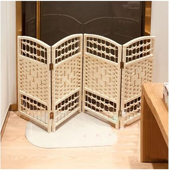 Short Room Divider,Folding Weave Blackout Privacy Screen,Indoor Portable Partition,Small Room Divider for Office Home Dorm Separation(23.62 X 11.8in)(White,23.62 x 11.81in-4pcs)