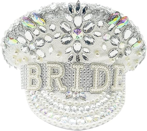 JEKUGOT Bride Hat Unique Dazzling Bride to Be Hat for Bachelorette Party Hen Do and Hen Night Accessories Gifts