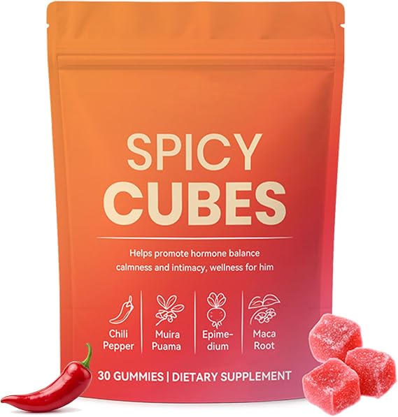 Spicy Blocks, Spicy Flavor Cubes Peach Flavor for Men & Women, 30 Gummies