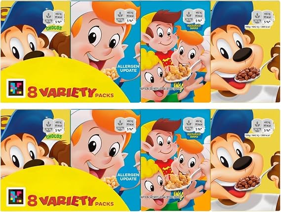 Cereal Bundle With Coco Pops and Rice Krispies 8 Variety Packs 196g (2 Pack)