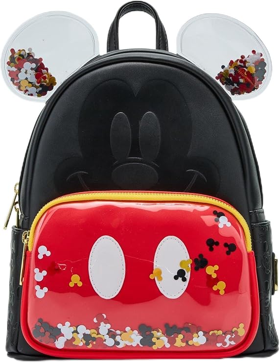 Loungefly ディズニー ミッキーマウス 紙吹雪 耳 ミニバックパック - BoxLunch 限定 ブラック なし