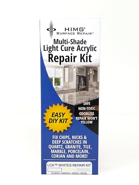 White Tones - Quartz Worktop Repair Kit White - Quartz, Marble, Granite, Acrylic, Porcelain Worktop Chip Repair Kit - HIMG Surface Repair