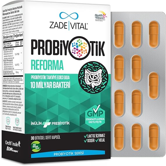 Zade Vital Probiyotik Reforma Probityotik İçeren Takviye Edici Gıda 30 Kapsül (1 x 30 Adet)