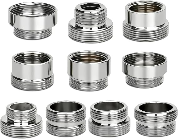10Pcs Faucet Adapter Kit, Tap Adapter for Kitchen Sink, Universal Faucet-Adapter Durable Female Sink Faucet for Kitchen Sink Garden Hose Diverter Filter Use(16-24mm)