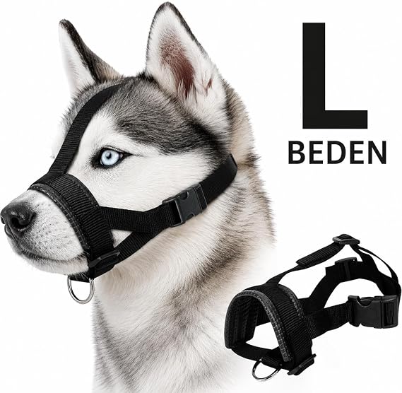 Valkyrie L Beden Köpek Ağızlığı Ayarlanabilir Nefes Alabilir Isırma Önleyici Yumuşak Pedli Siyah