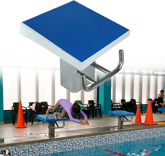 Diving Board Platform for Swimming Training and Competition, Stainless Steel Pool Starting Block with Fittings for Indoor and Outdoor Use