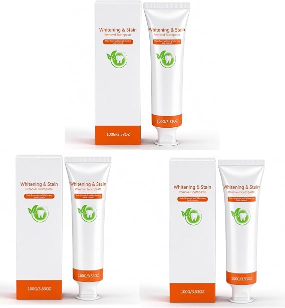 White Toothpaste for Teeth Whitening,Teeth Whitening Kit,Brighten Teeth (3pcs)