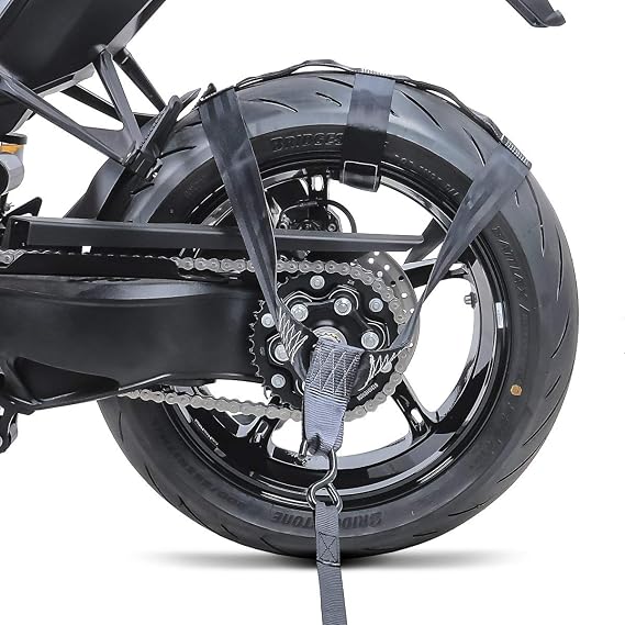 Tie down straps compatible with Husqvarna 701 Enduro/Supermoto ConStands rear wheel blk