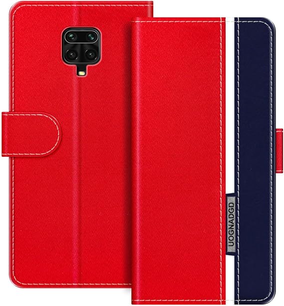 Redmi Note 9Sと互換性がある ストライプレザーケース - レッド