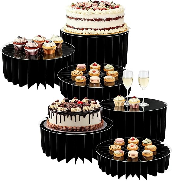 6pcs Buffet Risers Cardboard Display Stand with Acrylic Board