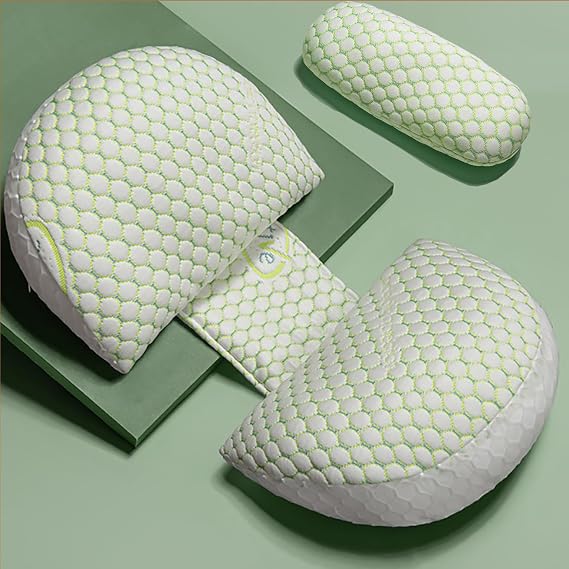 U Shaped Pregnancy Pillow for Sleeping,Adjustable Wedge Maternity Pillow,Detachable Maternity Pillow for Pregnant Women,Body Support Pillow for Back,HIPS,Legs (Green)