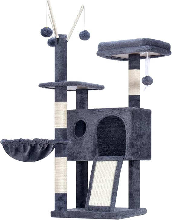 Hey-brother Small Stable Scratching Post with Removable Toys MPJ008SG