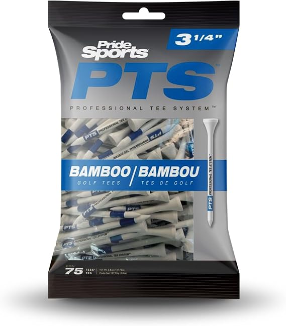 Pride 2024 Professional Tee System (PTS) Bamboo Golf Tees - 4 Different Sizes (3 1/4" / 83mm)