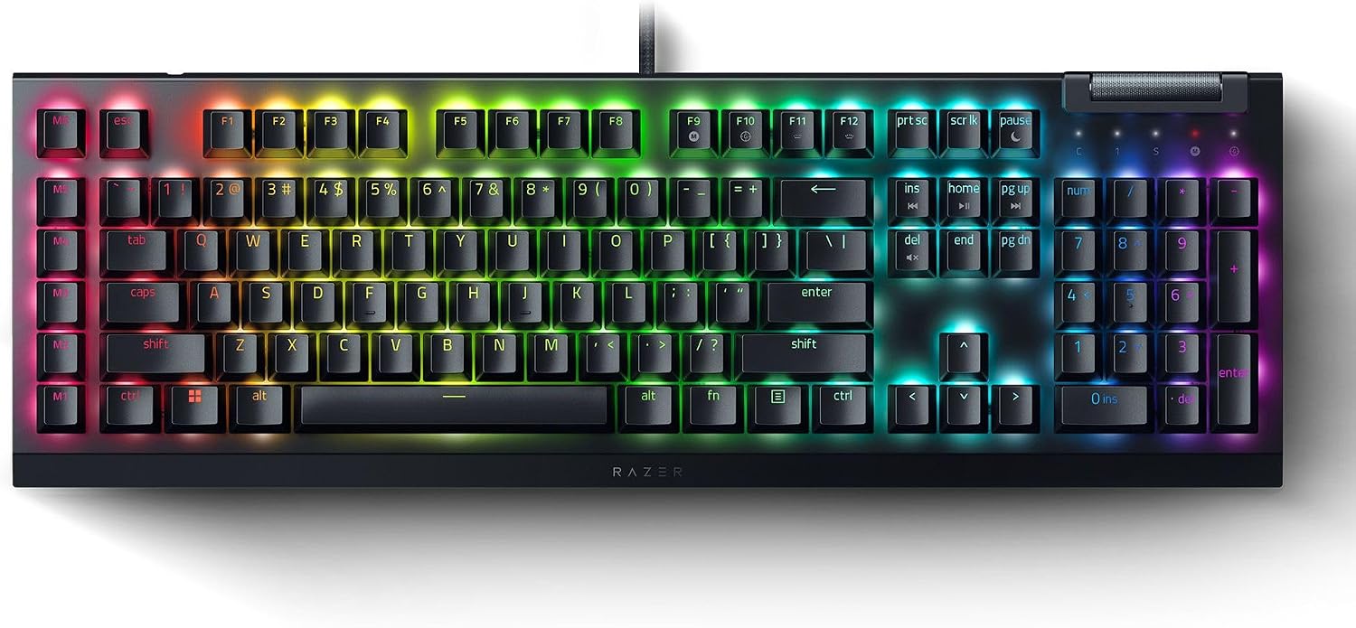 Razer BlackWidow V4 X - Mechanical Gaming Keyboard: Green Switches Tactile & Clicky - 6 Dedicated Macro Keys - Chroma RGB - Doubleshot ABS Keycaps - Media Controls - Sound Dampening & Stabilizers