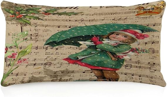 Farmhouse Body Pillow Case Cover with Zipper 12x20in Old Time Santa Décor Rectangle Cushion Case Christmas Eve Boho Throw Pillowcase for Outdoor Indoors Gallery