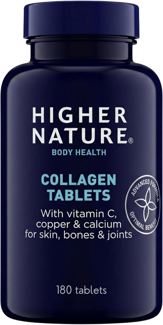Higher Nature Collagen Tablets - Hydrolysed Marine Collagen - 180 Tablets