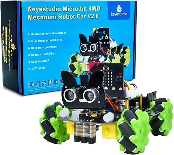 KEYESTUDIO BBC Microbit Starter Kit Electronic Programming Kit for Teens and Adults Includes MicroBit V2 Makecode and Python Code Barebone PCs