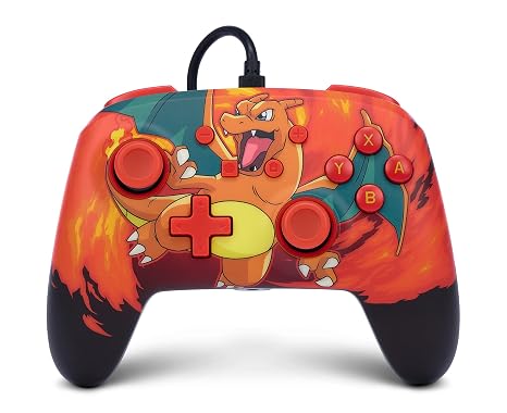 PowerA Verbesserter Controller für Nintendo Switch – Pokémon: Charizard Vortex Gamepad Kabelgebunden Offiziell Lizenziert