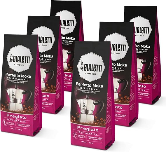 Bialetti Perfetto Moka Ground Coffee 1.5 kg Valuable 6 x 250 g