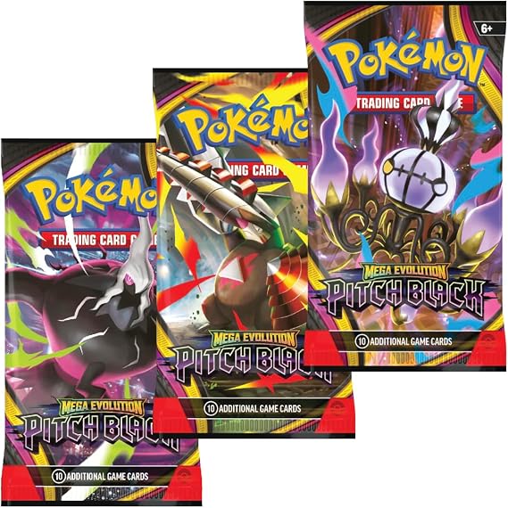 Pokémon TCG: Pitch Black Booster Paketleri x3 | Pokemon Pitch Black ME05 | Pokemon Mega Evolution Serisi | Mega Evolution Booster Box Hayranları için Mükemmel | Titan Kimliği Doğrulanmış