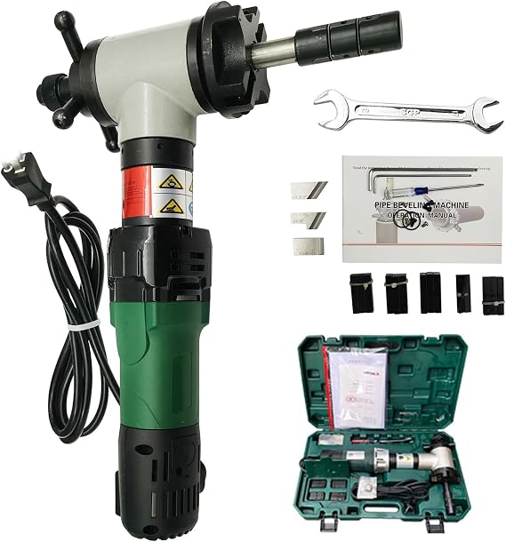 Handheld Pipe Beveling Machine, Portable Chamfering Tool for Cutting and Welding Preparation, 1.1-3.0 Inch Pipe Range