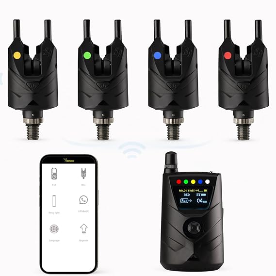 Wireless bite alarm set NS9pro+ 4 rod set for Carp Fishing