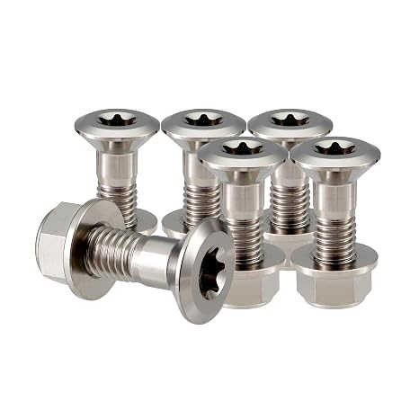 RISON Titanium Sprocket Bolts and Nuts Pack of 6 Kit Bike Sprockets Bolts with Lock Nuts GR5 Titanium Sprockets Kit 6 PCS/Set (M8, Original, 6)