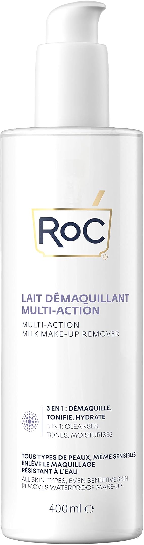 RoC Multi-Action Make-Up Remover Milk Nemlendirici 3'Ü 1 Arada Makyaj Çıkarma Sütü 400 Ml