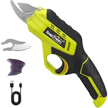 SnapFresh Cordless Garden Secateurs Electric Pruning Shears with 4.0Ah Li-ion Battery, SK5 Blades (2 pcs), 1500 Cuts per Charge, Ergonomic & Lightweight, Cutting Diameter 18mm for Branches & Shrubs