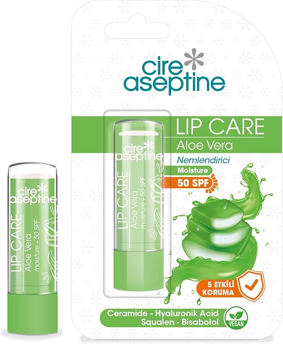 CİRE ASEPTİNE Aloe Vera 50 SPF Dudak Bakım Kremi