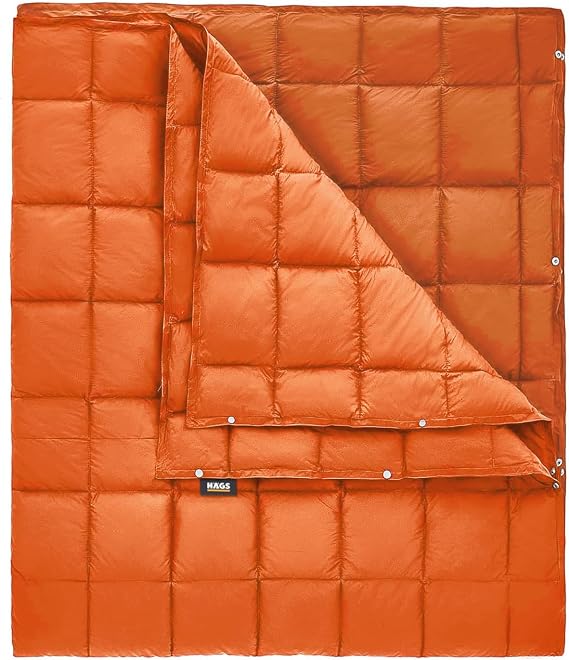Haegs Kamp Battaniyesi - Dış Mekan Hafif Kompakt Seyahat Yorganı Kamp Yürüyüş Outdoor Şal, Battaniye 175-135 cm Turuncu