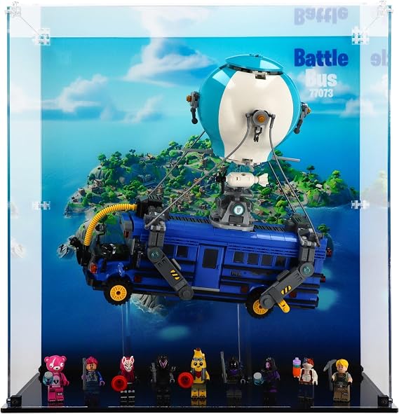 Display Case compatible with LEGO Fortnite 77073 Battle Bus
