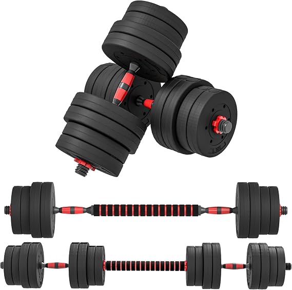 HOMCOM 4 in 1 Adjustable Dumbbell Set with Connecting Bar