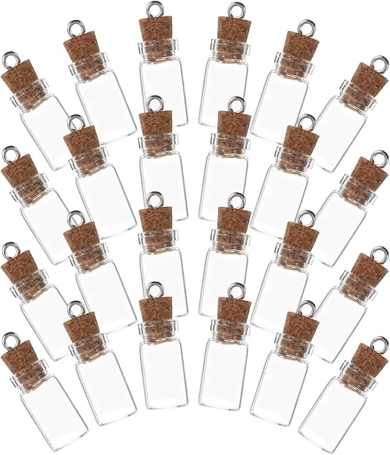 50Pcs 1.5Ml Glass Wish Jar Mini Bottle with Cork Stoppers for DIY Decoration and Potpourri Storage
