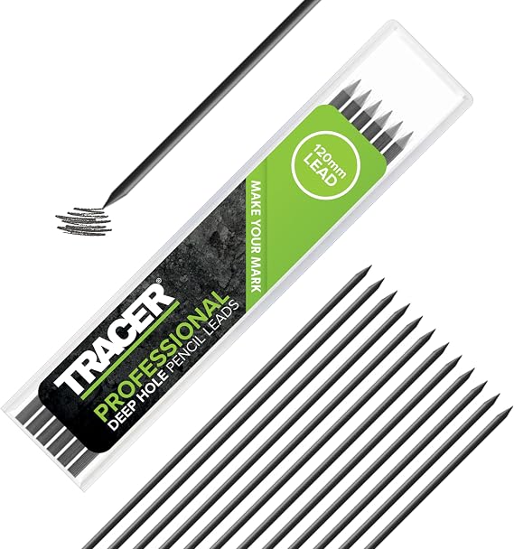 Tracer Deep Hole Pencil Replacement Leads – 12 x 2.8mm 2B Graphite Refills