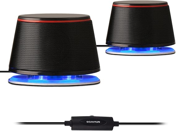 Sanyun SW102 Speakers for Desktop PC and Notebook, 2.0 USB Power