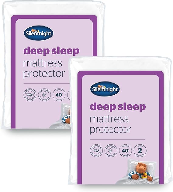 Silentnight Ultimate Deep Sleep 2 Packs Mattress Protector - Deep Luxury Mattress Enhancer Pad Protector Bed Topper Providing Ultimate Comfort - Double